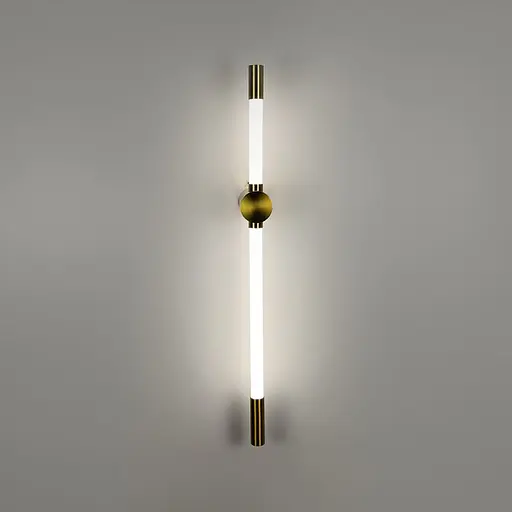 Лінійний настінний латунний світильник Line F Pipeline 60 см Арт. WB4/600 AB - фото 4