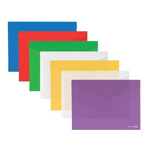 Папка-конверт B5 на кнопці E31302 Economix, глянець (4044572313027) МІКС - фото 1