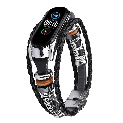 Ремешок винтажный Carprie для фитнес-браслета Xiaomi Mi Band 5 и 6 Type BS9 + 3 цветных ремешка - фото 2