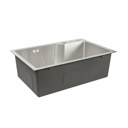 Кухонная мойка Platinum Handmade 650x430x220 (толщина 3,0/1,5 мм корзина и дозатор в комплекте), Нержавеющая сталь - фото 6