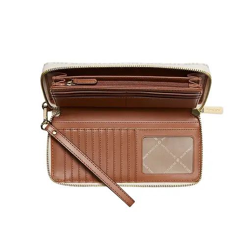 Жіночий гаманець MICHAEL KORS (великий, бежевий з логотипом) - фото 2