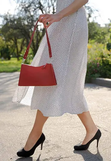 Жіноча шкіряна сумка Sally червона - фото 4