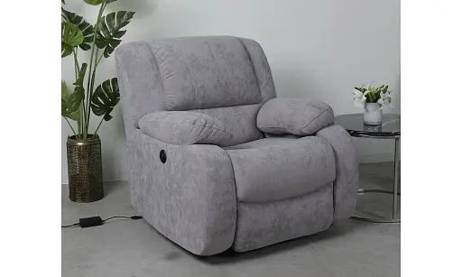 Крісло Ремо з електричним реклайнером сірий - фото 7