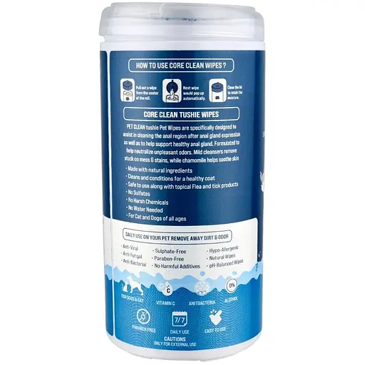 Салфетки влажные Pet Clean Tushie Wipes для домашних животных гипоаллергенные с ароматом Алоэ вера 50 шт. - фото 2