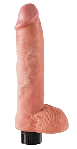 Реалістичний вібратор Pipedream King Cock With Balls 10" 29 см тілесний - фото 3
