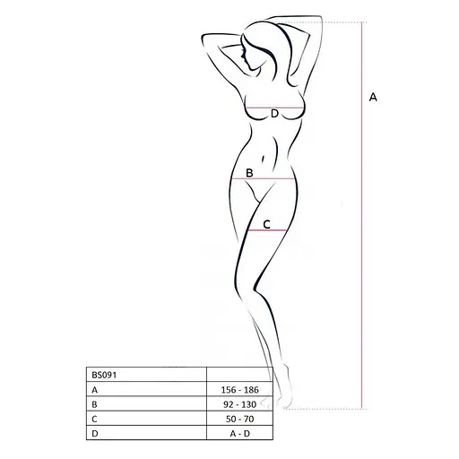Бодистокинг в очень крупную сетку Passion BS091 red с доступом One size - фото 3