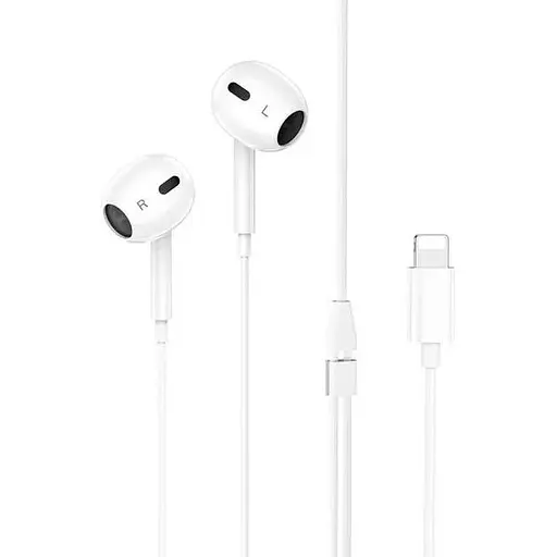 Проводные наушники Hoco M111 Max Primero digital headset Lightning, 1.2m, white