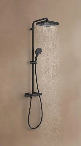 Душова система з термостатом для настінного монтажу Grohe Tempesta System 250 Cube 266892431, Чорний матовий - фото 7