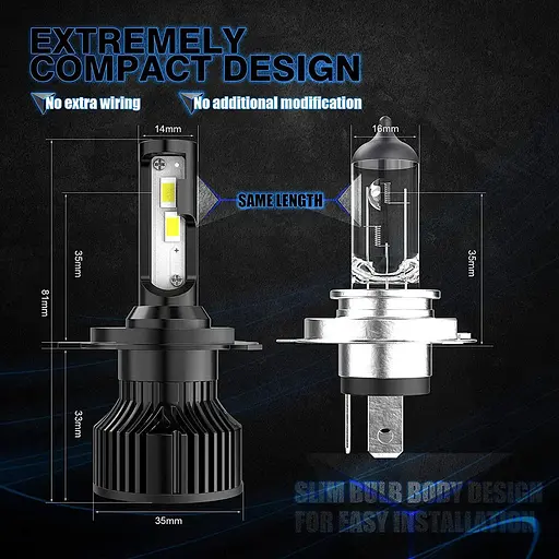 Лампочки H7 LED 12000LM BEAMFLY 12V 80W 6000K - фото 4