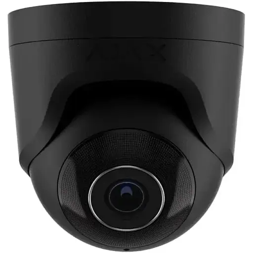IP-Камера дротова Ajax TurretCam, 5мп, 4мм, Poe, True WDR, IP 65, ІЧ 35м, аудіо, кут огляду 75°до 85°, купольна, чорна - фото 1