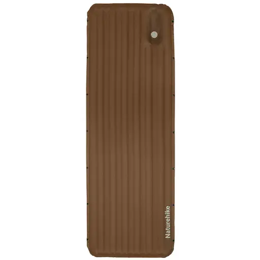 Матрас туристический одноместный надувной Naturehike CNK2450WS035, 198х68х9.5 см, коричневый со встроенной помпой для надувания.