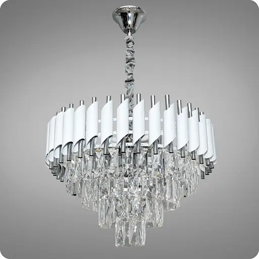 Люстра кришталева світлодіодна 517 Dlight на 9 ламп E14  Хром Білий (02018) - фото 1