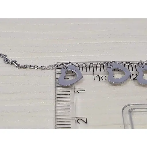 Срібне кольє Qvaliz Сердечки. 90801366 - фото 4