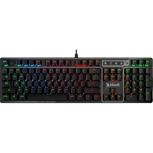 Клавиатура Bloody B750N черная, механическая игровая, LK Green переключатели, USB
