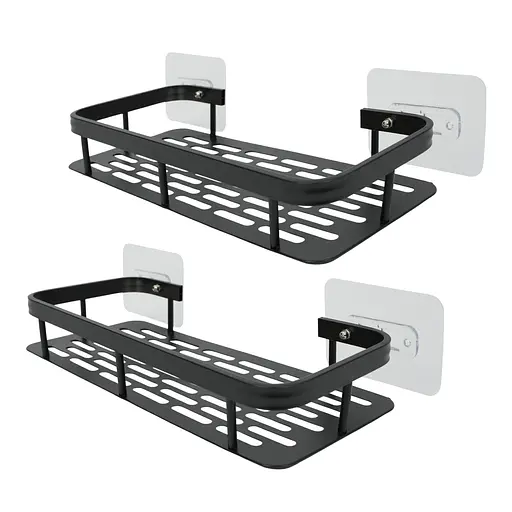 Набір металевих полиць для ванної кімнати Fabrika ONIX 2 шт Чорні 