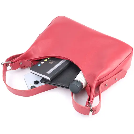 Сумка багет Shvigel с регулируемым ремнем из гладкой натуральной кожи 26х13х6.5 см sum0027029 - фото 8