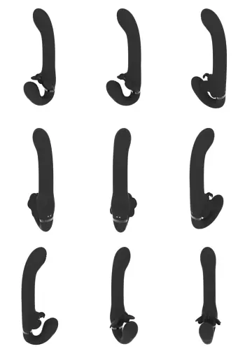 Безремневий страпон з вібрацією Vive Satu 23 см (чорний) - фото 12