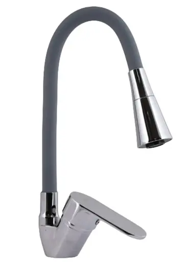 Змішувач для кухні Lidz Tani 008F3 з гнучким виливом (k40) Grey / Chrome LDTAN008F3GCR39507 - фото 1