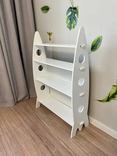 Дитяча полиця для іграшок 7001 Ракета (Біла) - фото 3