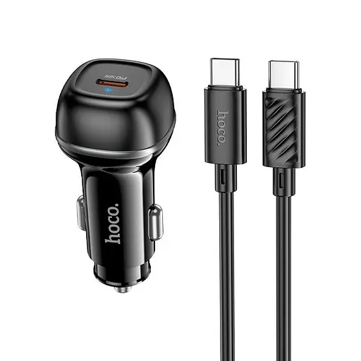 Адаптер автомобильный Hoco rank single port Car charger Z58 (Type-C to Type-C set) | - фото 1