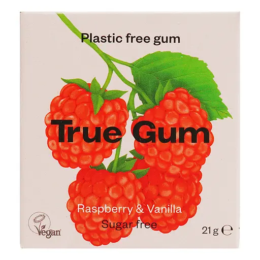 Жевательная резинка True Gum со вкусом малины и ванили без cахара 21 г - фото 2