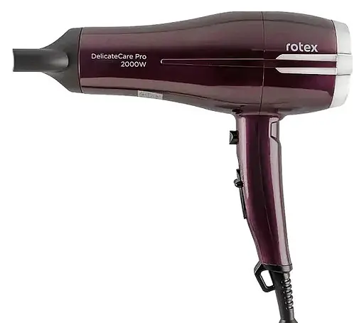 Профессиональный мощный фен Rotex RFF202-V DelicateCare Pro концентратор 2000 Вт темно-фиолетовый - фото 2