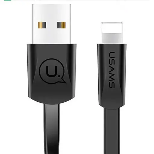 Кабель Usams SJ199 U2 Lightning Flat Data Cable 1,2 м Черный - фото 1
