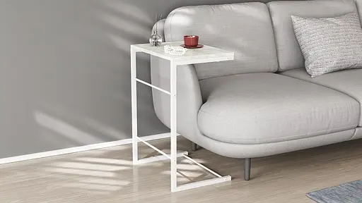 Столик Террі Ferrum-decor 650x440x330 Білий метал ДСП Бетон 16 мм (FRD-104661)