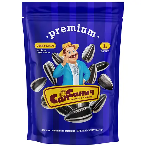 Насіння соняшника Сан Санич Преміум смугасте смажене 140 г