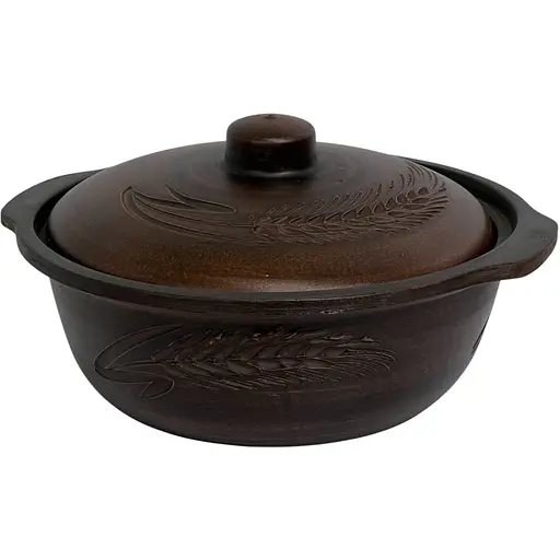 Казан молочена керамика Колосок 3 л Украинская глиняная посуда