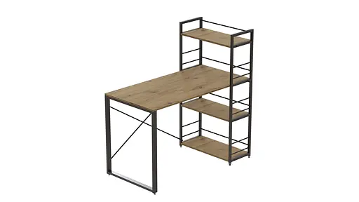 Письменный стол Ferrum-decor Серии Конект с этажеркой 75x120x60 черный ДСП Дуб Артизан 16мм (FRD-104221) - фото 6