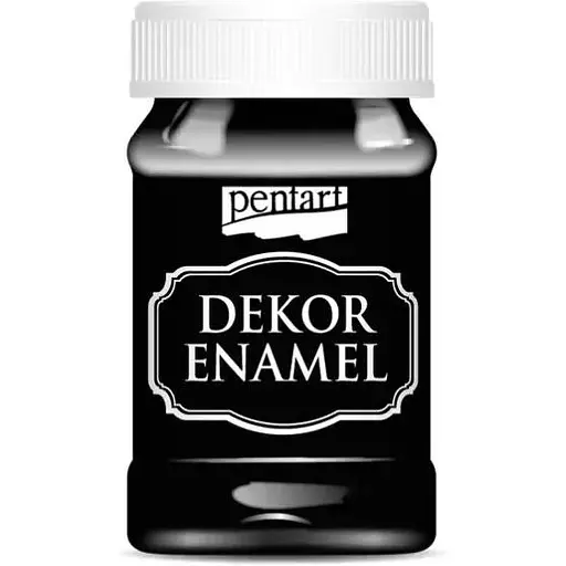 Фарба акрилова "Dekor Enamel", глянцева, Чорна, 100 мл, Pentart - фото 1