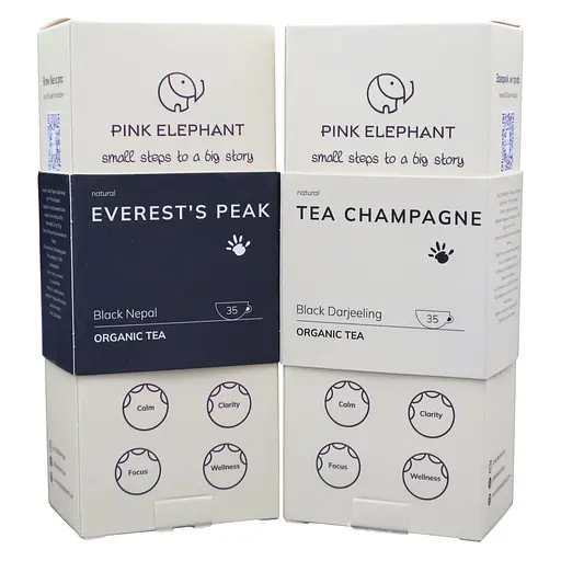 Подарочный сет: Органический чай из Непала высокогорный Pink Elephant, 2x70 г