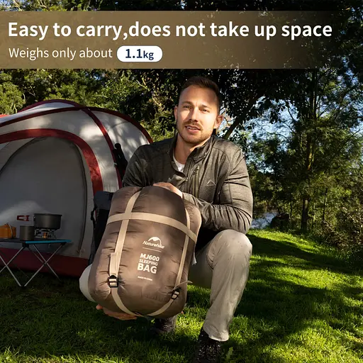 Спальник с капюшоном Naturehike MJ 600 CNK2300SD014, коричневый - фото 3