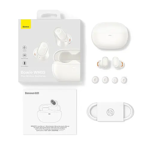 Навушники Baseus Bowie TWS WM05 | BT5.2, 35/400mAh, ANC, 5h | (NGTW200002) white - фото 5