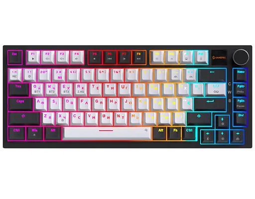 Клавіатура ігрова механічна GamePro MK-160-W-D Pro Wireless Hot-Swap Rainy Switch Black-White - фото 1