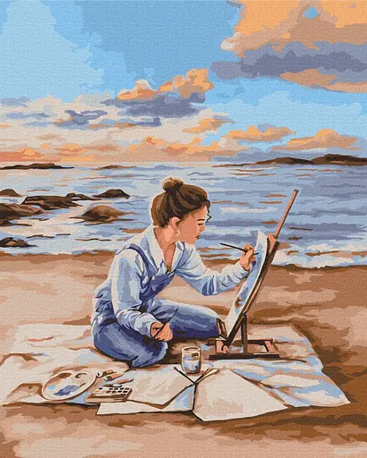 Картина за номерами на підрамнику Brushme Намальований захід Mykhailyshyna Daria