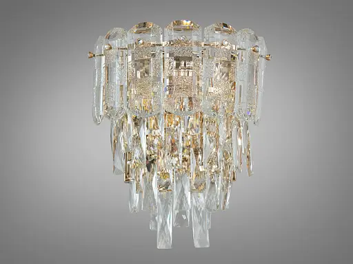 Стильне бра з кришталю в класичному виконанні, бра золото - фото 1