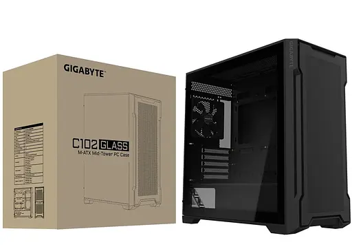 Корпус Gigabyte C102 Glass без блока питания, черный (GB-C102G) - фото 8
