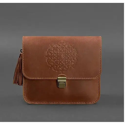 Шкіряна жіноча бохо-сумка Лілу світло-коричнева Crazy Horse - фото 1