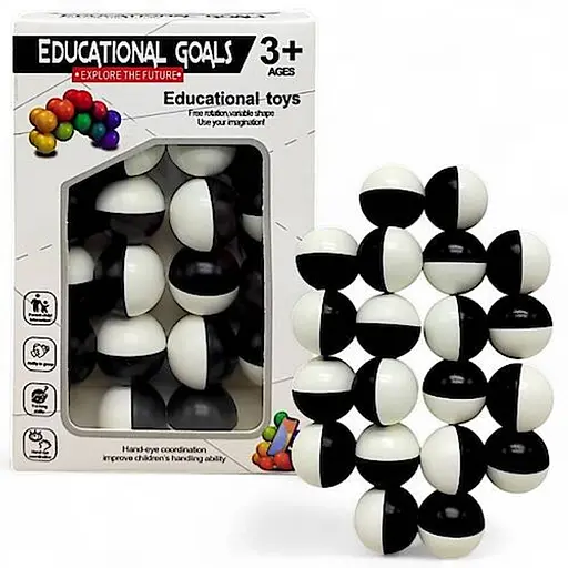 Игрушка-антистресс Молекула, 2021-195, черно-белые шарики