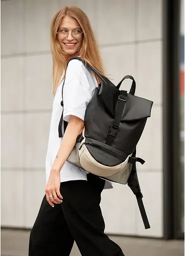 Жіночий рюкзак Sambag RENEDOUBLE чорно-сірий 37 x 31 x 14 см (27151130r) - фото 2