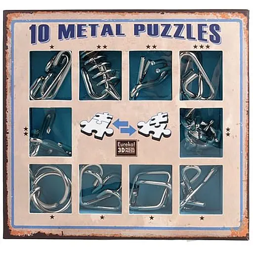 Набор головоломок Eureka 10 Metall 3D Puzzles blue 10 головоломок 473356