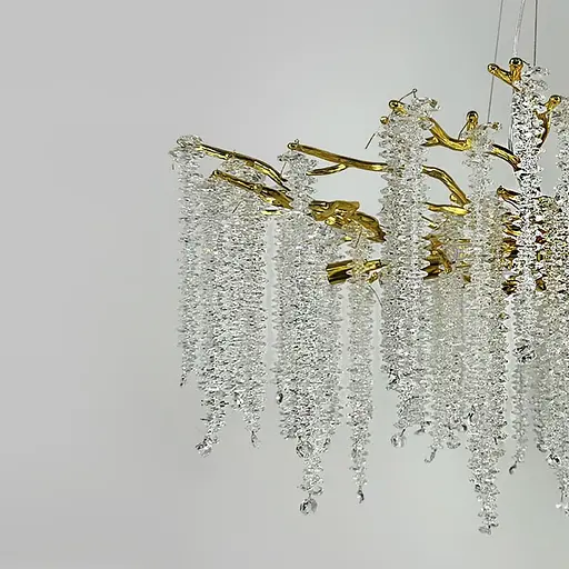 Вишукана підвісна золота люстра з кришталевим камінням Ø 50 см | Арт. 33001-460 GD | Line F - фото 4