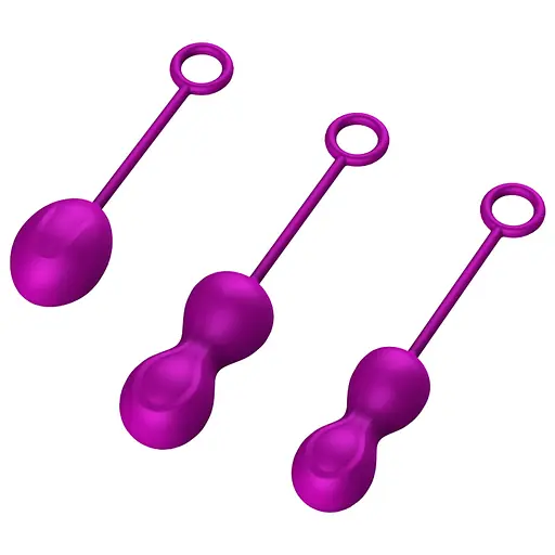 Набір вагінальних кульок Foxshow Kegel Balls Set, 3 шт., фіолетовий - фото 2