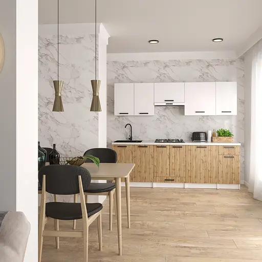 Кухня модульна MebelStar Nika 2,4 м Аляска білий/Дуб тахо (MBS-1471) - фото 2