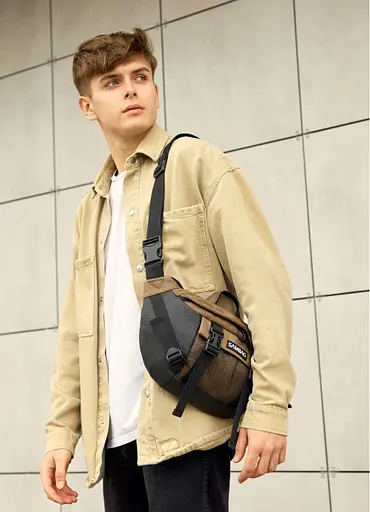 Велика чоловіча поясна сумка бананка для планшета Sambag 38х21 см sum0027305 - фото 15