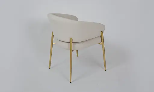 Стілець Мальта тканина айворі метал золоті ніжки - фото 6