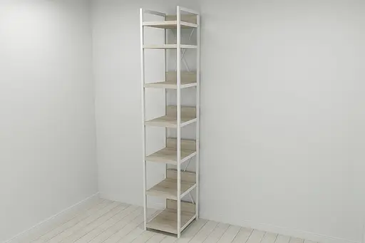 Шкаф Гардероб Уни секция 4 серии Конект Ferrum-decor 220x40x50см Белый металл ДСП Дуб Сонома 32 мм (FRD-104557)