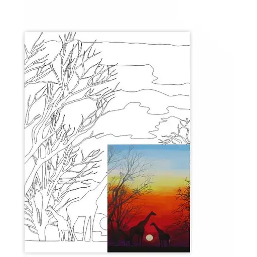 Полотно на картоне с контуром Rosa Start Пейзаж №24 30×40 хлопок акрил